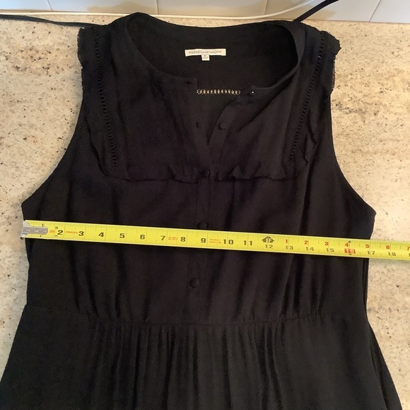 Rebecca Minkhoff Black Sleeveless Dress Size 8 Crochet Trim - Picture 8 of 12